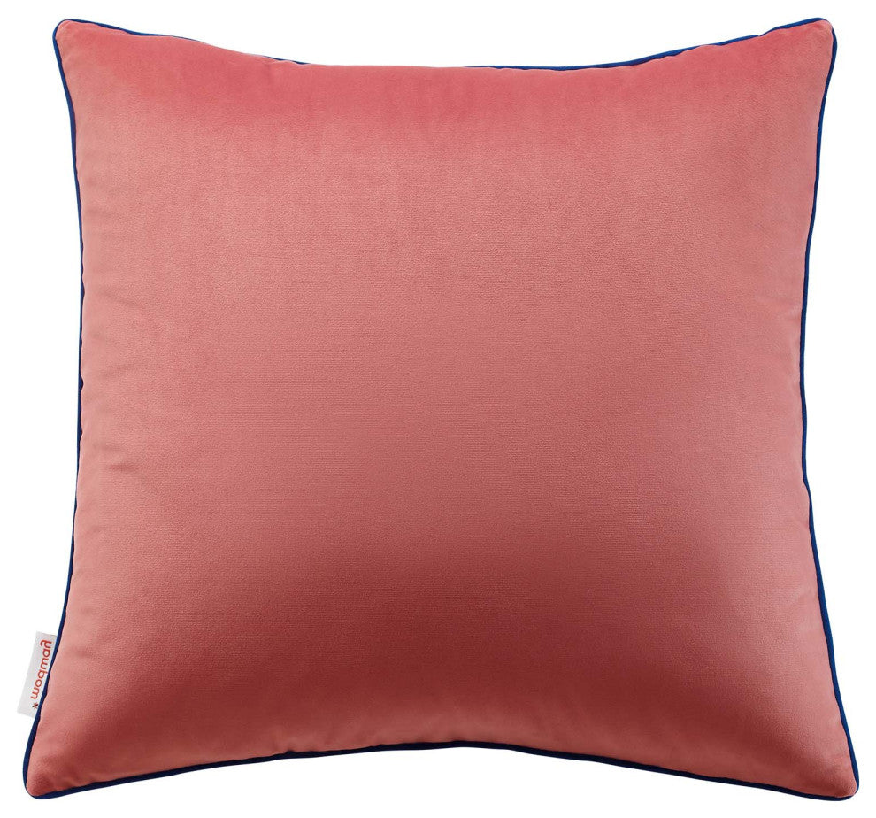 Accent Throw Pillow, Velvet, Red, Modern, Living Lounge Hotel Lobby Hospitality
