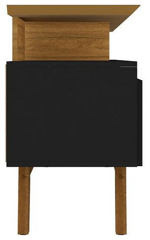 Yonkers 70.86 TV Stand in Black and Cinnamon