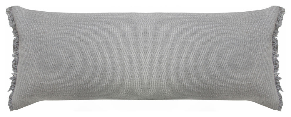 Ox Bay Gray Solid Organic Cotton Pillow Cover, 14"x36"