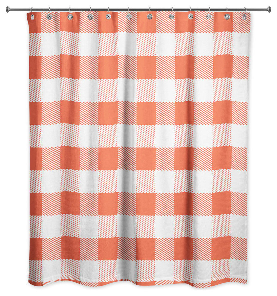 Red Buffalo Check Plaid Shower Curtain