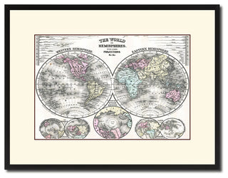 World Vintage Antique Map Wall Art, 16"x21"