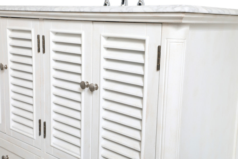 Home Living Single Bathroom Vanity, Antique White, 48"