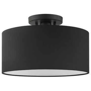 Livex Lighting 45663-04 Bainbridge, 13" 1 Light Semi-Flush Mount, Black