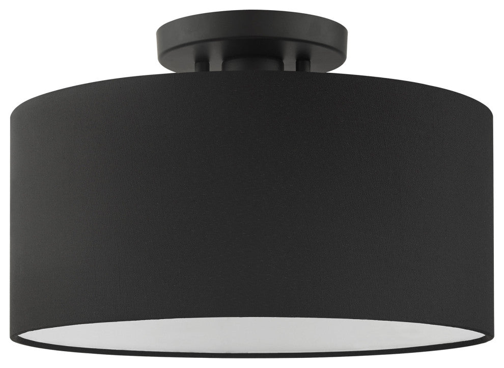 Livex Lighting 45663-04 Bainbridge, 13" 1 Light Semi-Flush Mount, Black