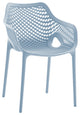 Mykonos Outdoor Patio Dining Chair (Set of 4), Sky Blue, With Arms