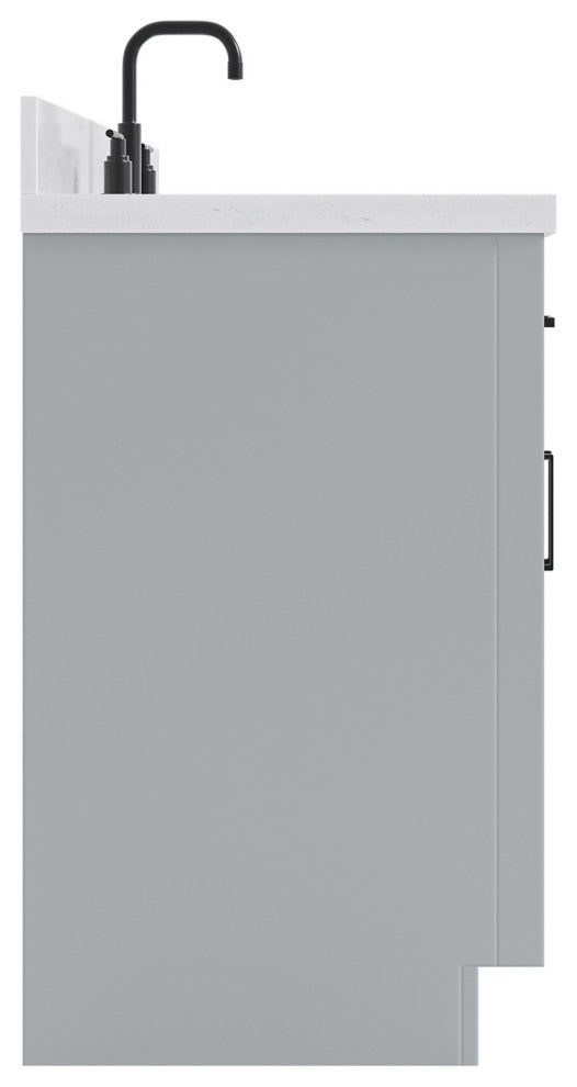 Ariel Hepburn 54" Single Rectangle Sink Vanity, Carrara Quartz