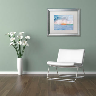 Lisa Powell Braun 'Sunset' Art, Silver Frame, White Mat, 14x11