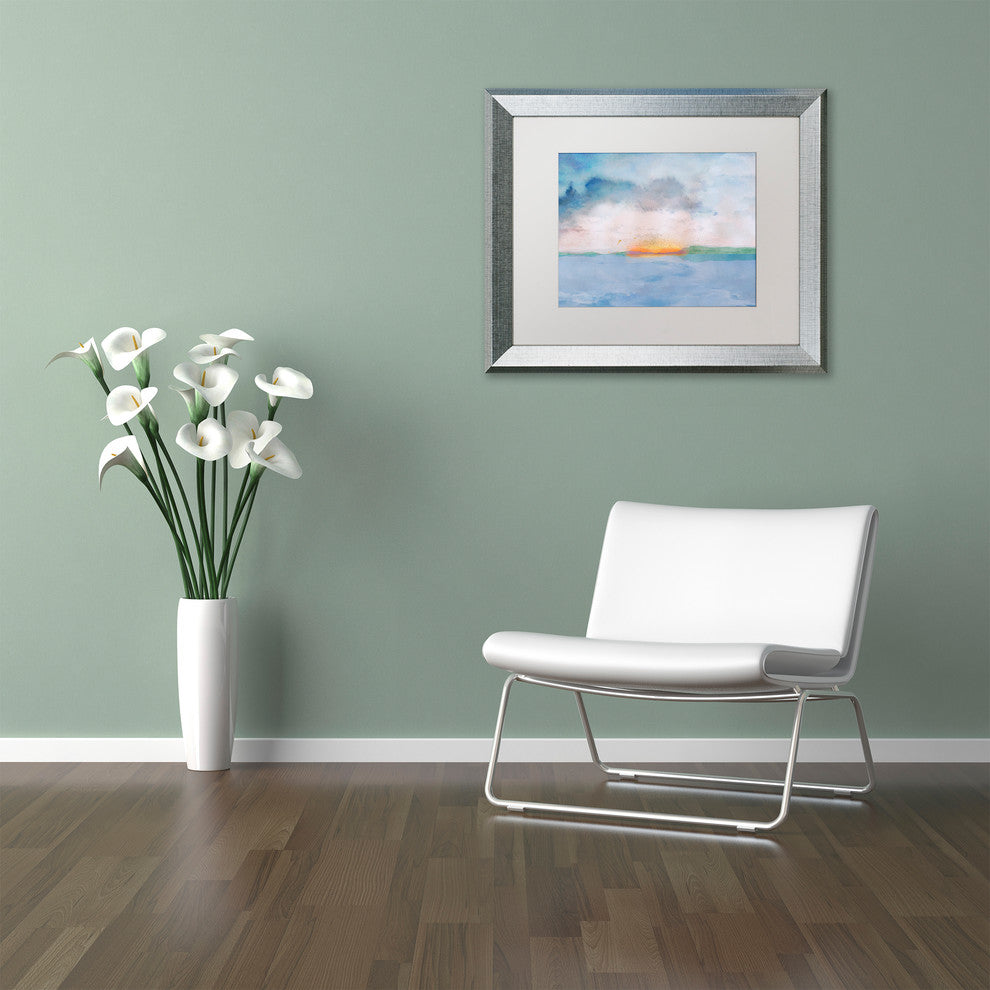 Lisa Powell Braun 'Sunset' Art, Silver Frame, White Mat, 14x11