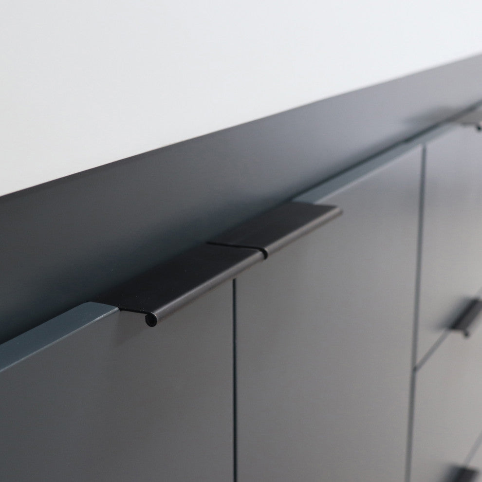 39" Single Sink Vanity, Dark Gray With Light Gray Composite Granite Top