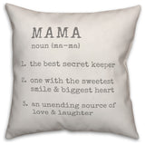 Mama Definition 16x16 Throw Pillow