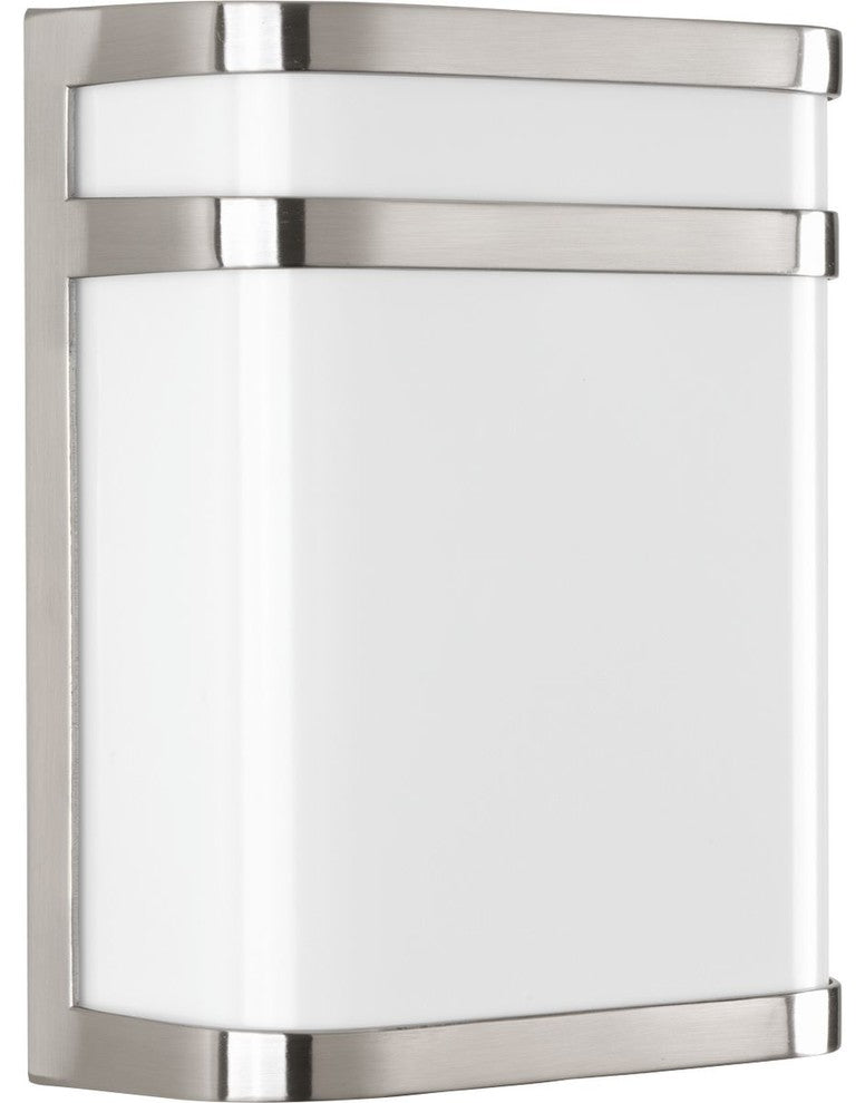 Progress Lighting Valera LED 1-Light Outdoor Lantern, Brushed Nickel, 8.63"x11"