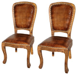 Frank Side Chair, Aged Leather, Set of 2