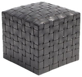 Ottoman Soho Woven Leather, Black