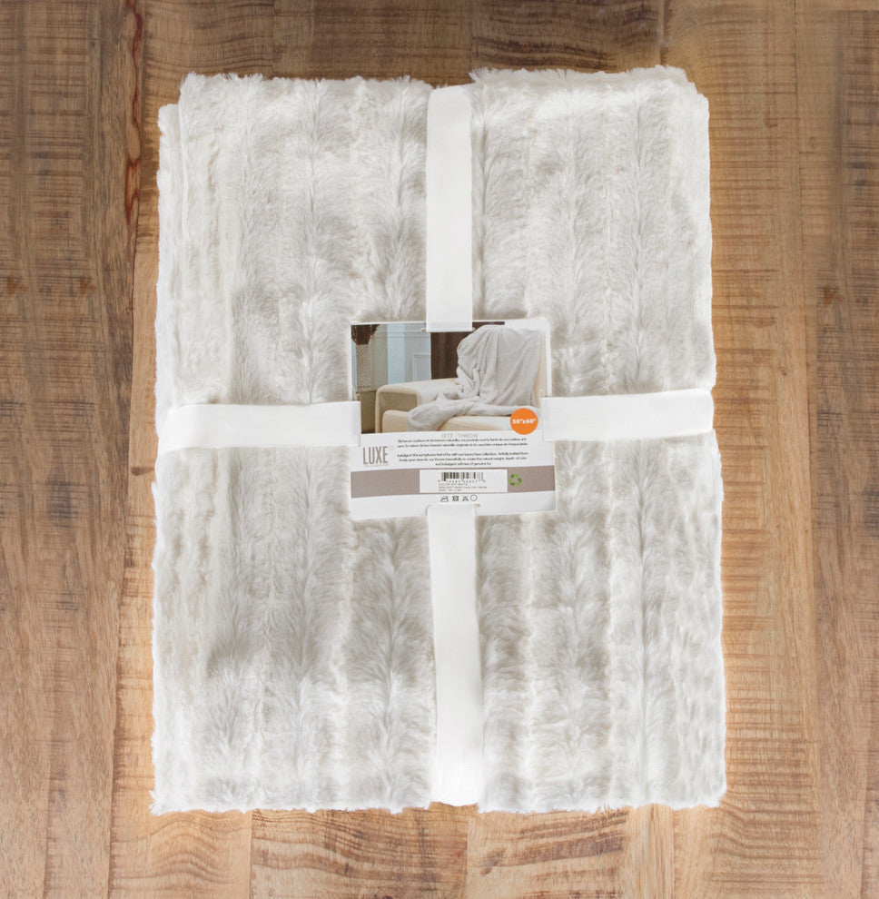 Faux Fur Throw 50"x60", Vanilla