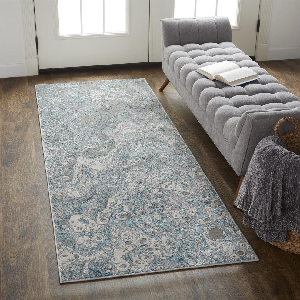 Weave & Wander Aurelian Silver/Blue 2'10"x7'10" Runner