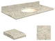 Quartz 25"x22" Vanity Top, Single Faucet Hole, Carmel, Biscuit Bowl