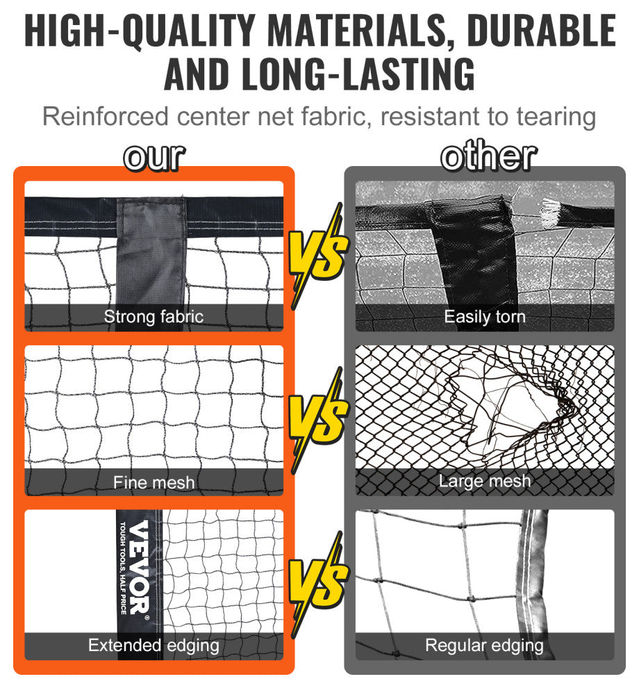 VEVOR 22FT Regulation Size Portable Pickleball Net System with Balls Paddles