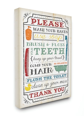 Stupell Industries Wash Your Hands, 24"x30", Canvas Wall Art