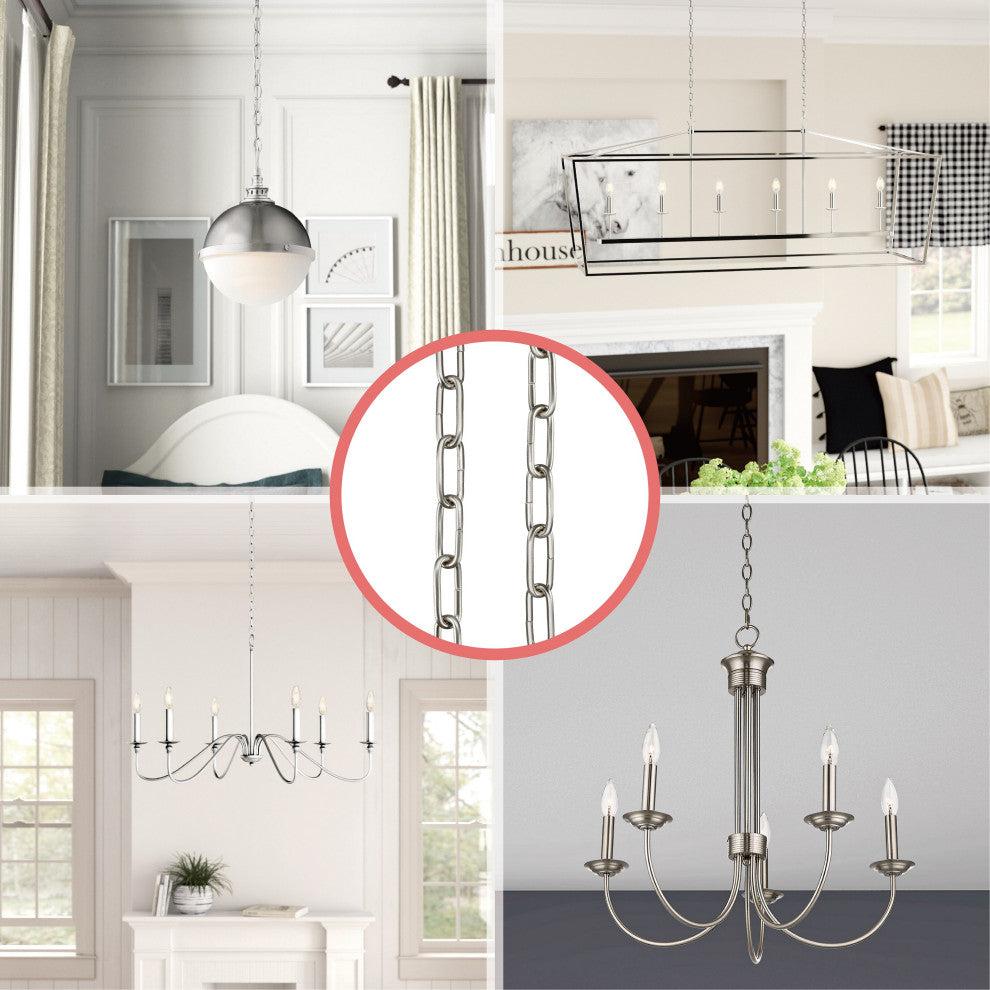 Aspen Creative 21102-2 36" Decorative Light Fixture Chain, White, 2-Pack