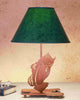 21 5"H Leaping Bass Faux Leather Shade Table Lamp