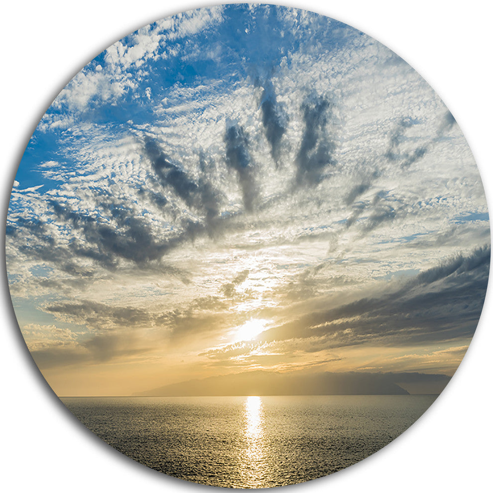 Sunset Sky Above Atlantic, Beach Round Wall Art, 36"