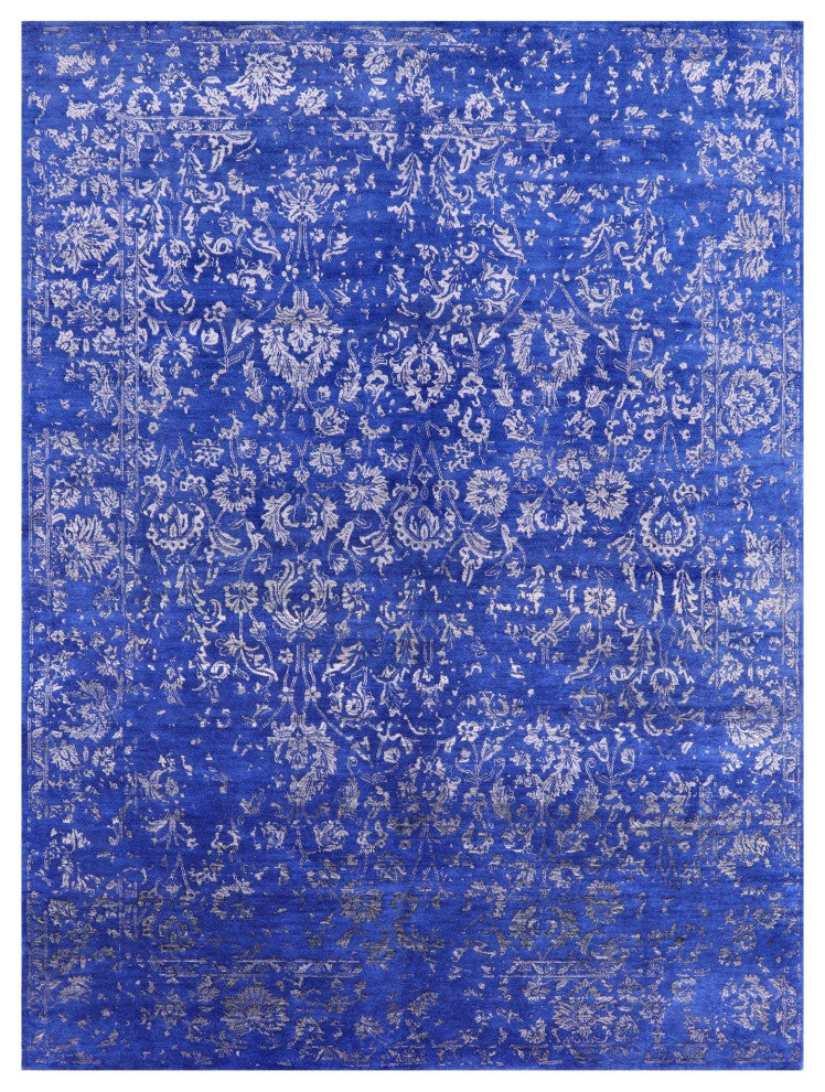 9' 0" X 12' 0" Persian Wool and Silk Hand-Knotted Rug Q11770