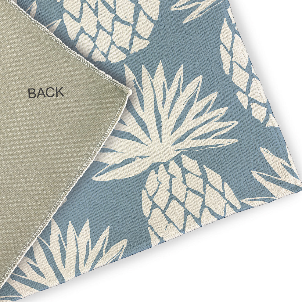 4' x 6' Pineapple Pattern Indoor/Outdoor Rug, Dusty Smoke