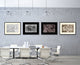 Europe, Asia Vintage Map Print On Canvas With Black Custom Frame, 28" X 37"