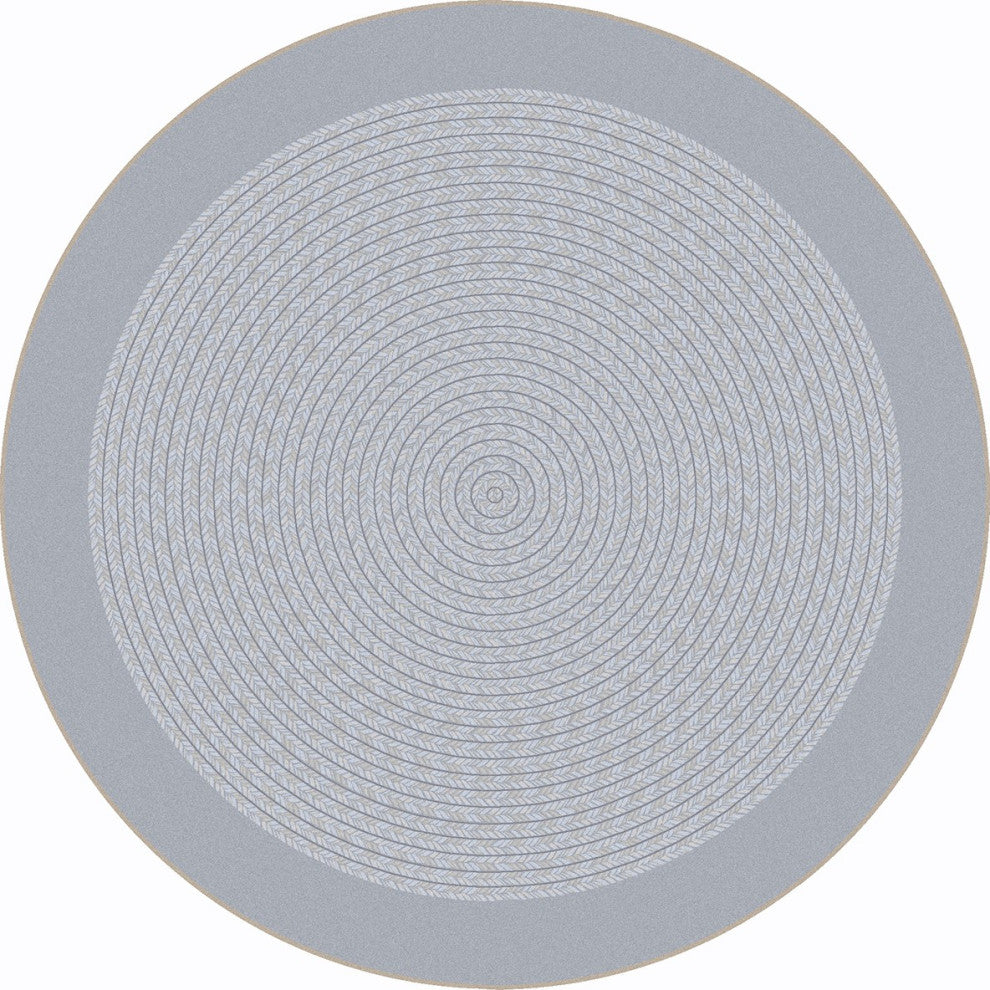 Like Home 5'4" Round Area Rug, Color Silver