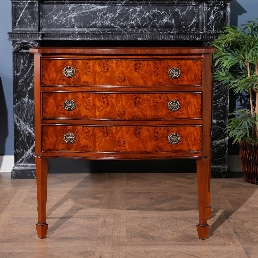 Large Burled Hepplewhite Chest