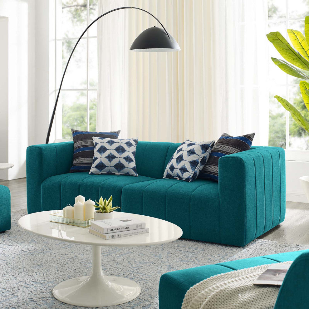Bartlett Upholstered Fabric 2-Piece Loveseat, Teal