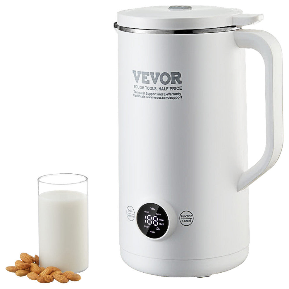 VEVOR Nut Milk Maker 8-in-1 Soy Milk Maker 8-Leaf Blades 600ML 2-18 Hours Timer