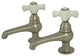 Kingston Brass Basin Faucet With Porcelain Cross Handle, Brushed Nickel