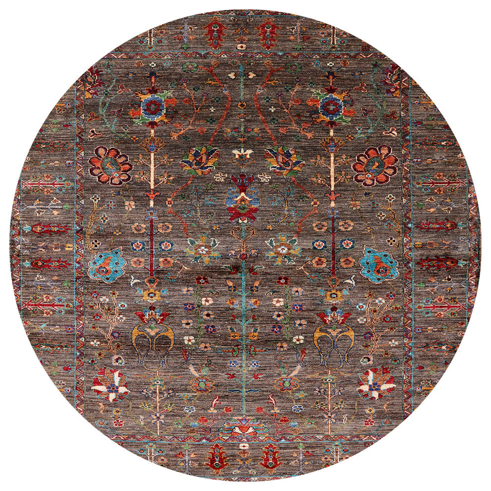 Ahgly Company Indoor Round Mid-Century Modern Area Rugs, 7' Round