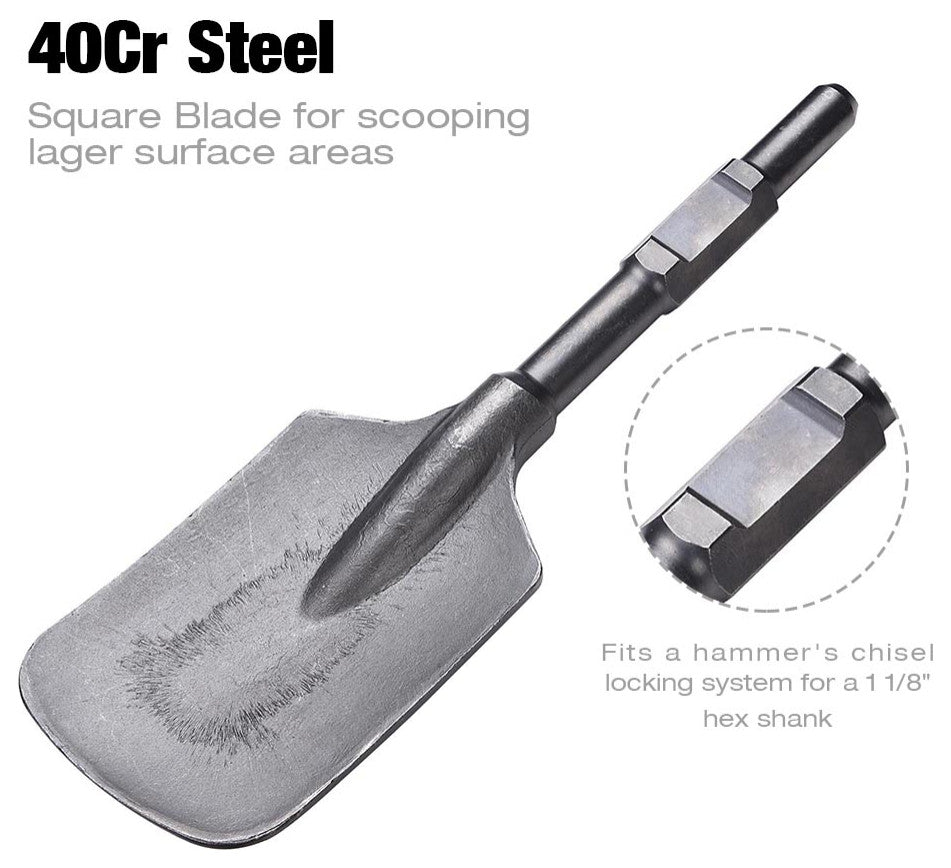 Electric Demolition Hammer Shovel Clay Spade Chisel Bit Scoop Jack Hammer Tool