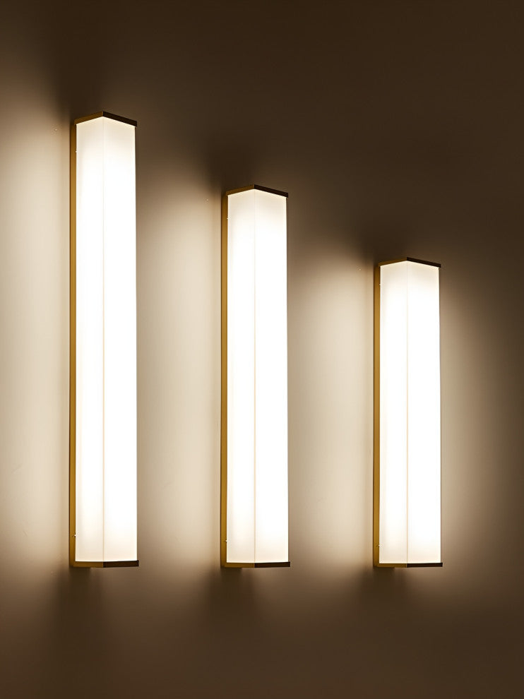 Creative Outdoor Vertical Glass Wall Sconce for Courtyard, Porch, Black, W2.6xh15.0'', Cool Light