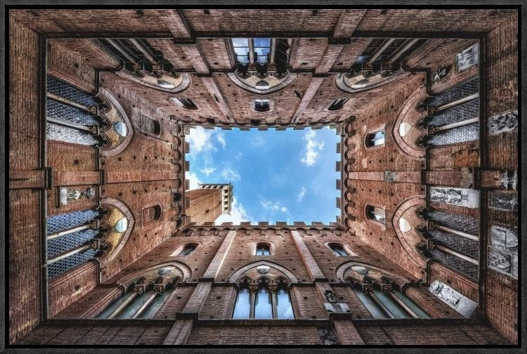 "Il Palazzo del mangia, Siena" Framed Canvas Giclee by Cuomo Massimo, 23x15"