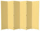 6' Tall Woven Fiber Room Divider, 6 Panel, Dark Beige