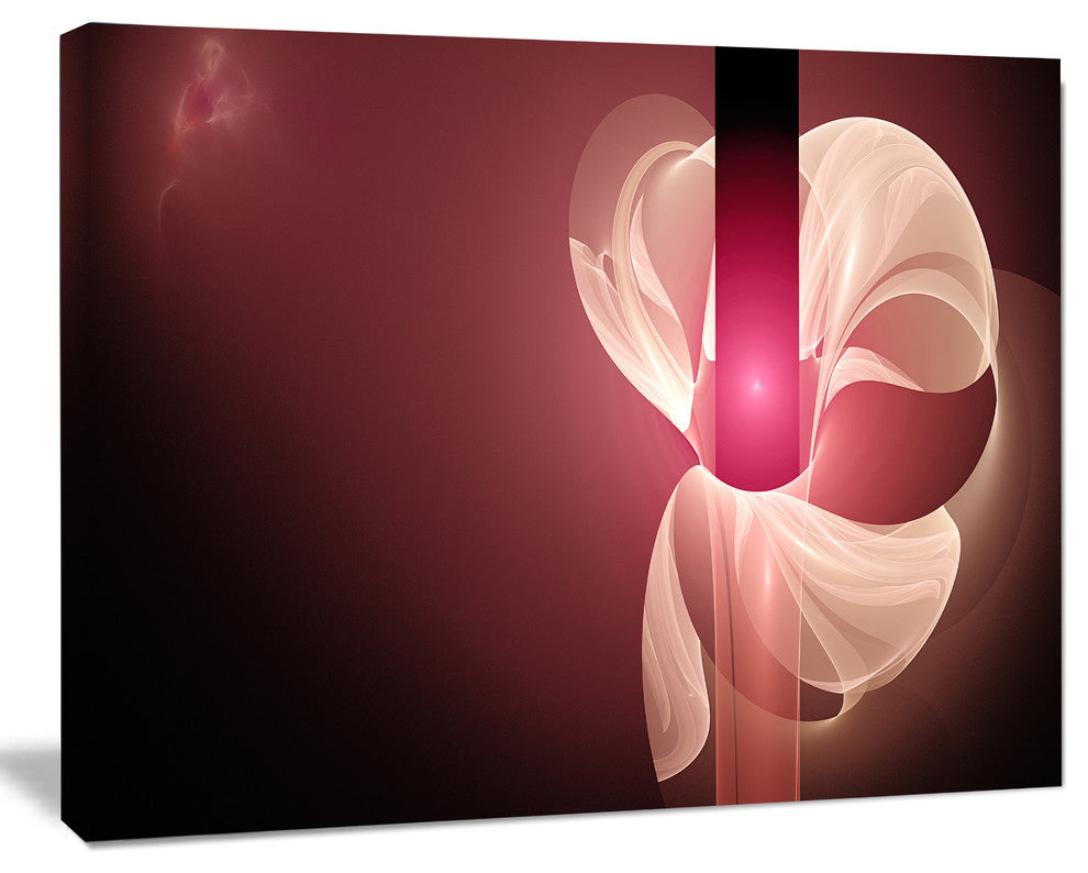 Pink Flower Fractal Illustration, Oversized Abstract Canvas Art Print, 60x40