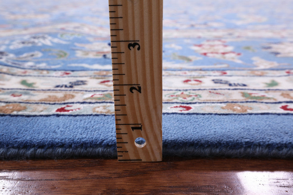 11' 8" X 15' 3" Persian Nain Wool and Silk Hand Knotted Rug Q7155