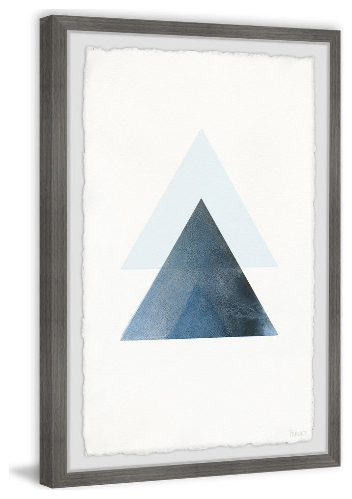 "Blue Triangle Magic" Framed Painting Print, 8"x12"