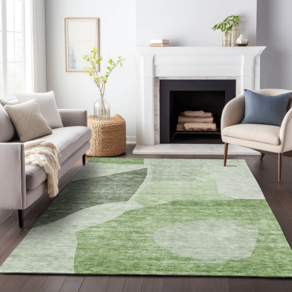 Premium Machine Washable Mayfield AMF665 Aloe 9' x 12' Rug