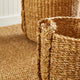Set of 3 Contemporary Casual Natural Sea Grass Round Tote Baskets Handles Large