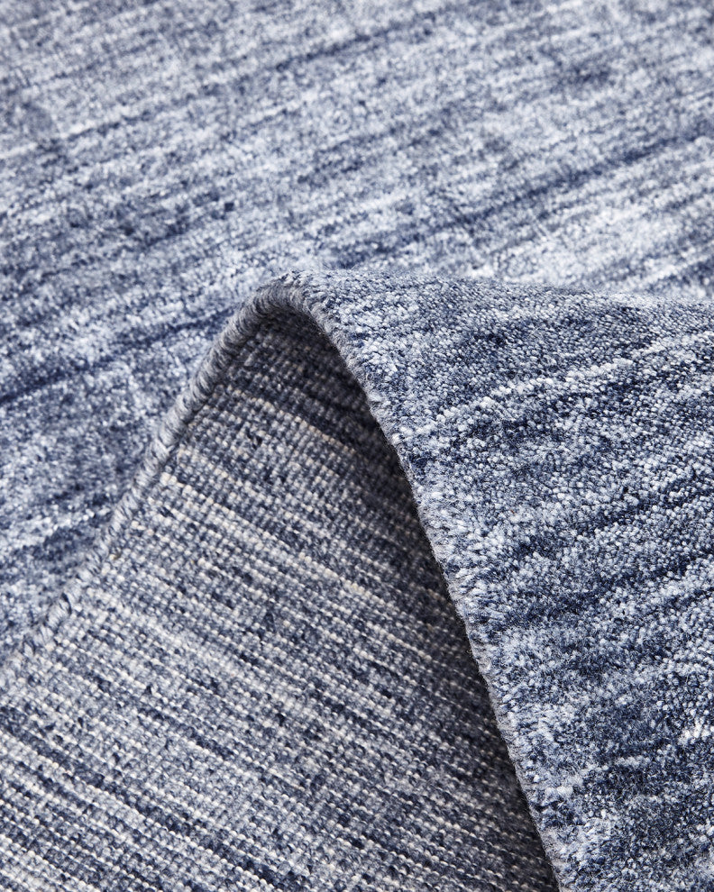 Harbor Contemporary Solid Hand Loomed Rug, Denim, 6'x9'