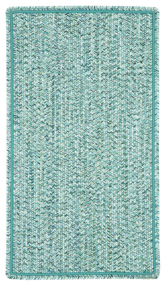 Capel Sea Pottery Blue 0110_400 Braided Rugs - 24" X 8' Runner Concentric