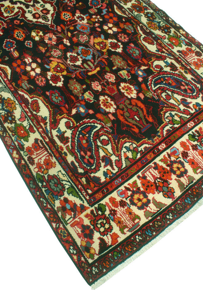 Fine Vintage Distressed Annika Charcoal/Ivory Runner, 4'2 x 9'10