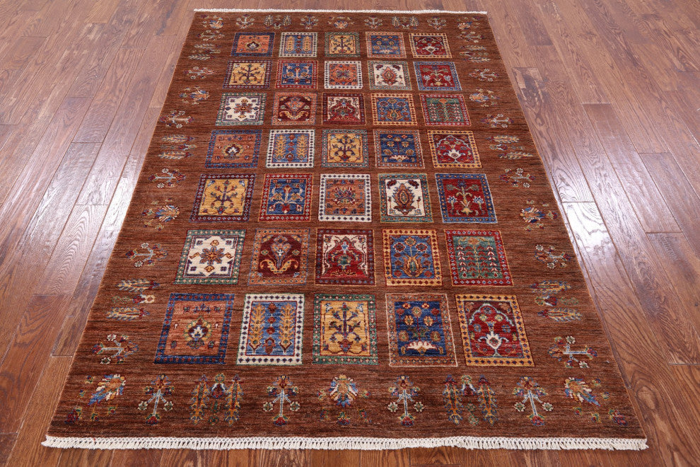 5' 2" X 7' 5" Tribal Persian Gabbeh Hand Knotted Wool Rug Q10093