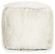 Tibetan White Goat Fur Pouf