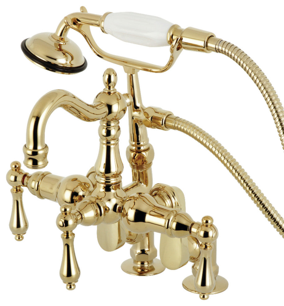 CC6013T2 Clawfoot Tub Faucet With Hand Shower, Polished Brass