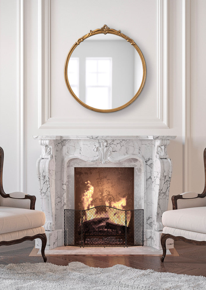 Marchon Framed Wall Mirror, Gold 30" Diameter